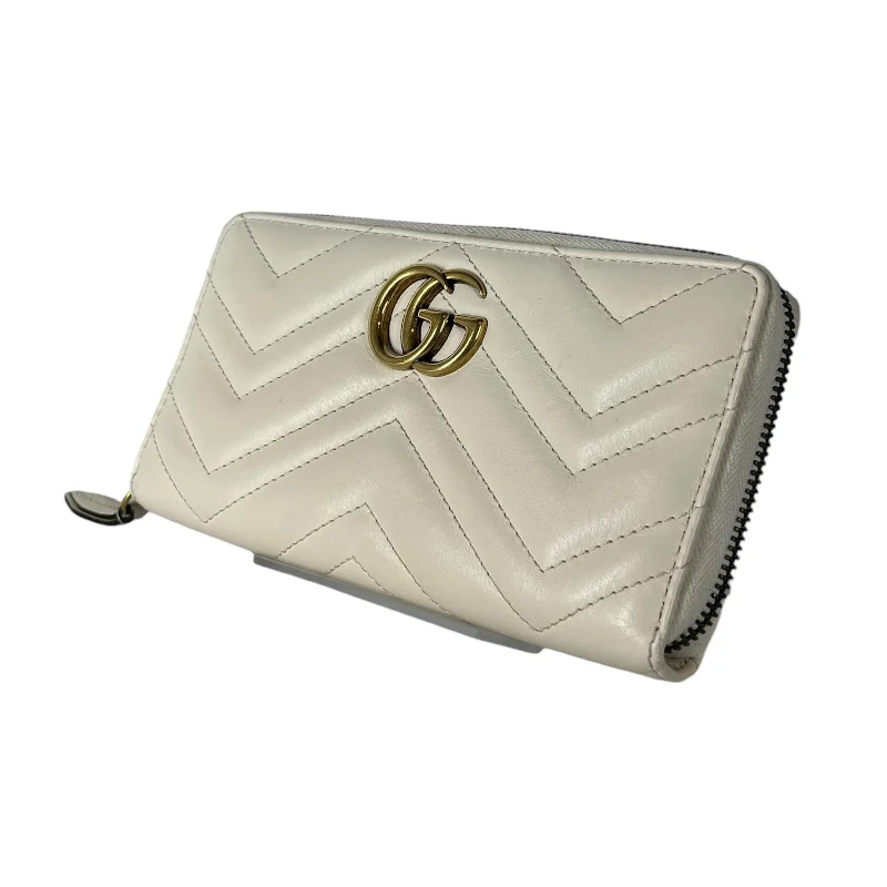 GUCCI/Long Wallet/White/Leather/443123 DRW1T 9022/443123 DRW1T 9022 Elegant Men's Cashmere