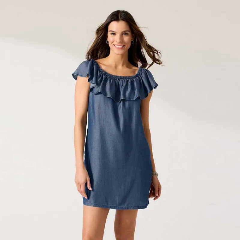 Tommy Bahama Chambray Off Shoulder Dress Cover Up - Chambray* Sleek Men's Metallic