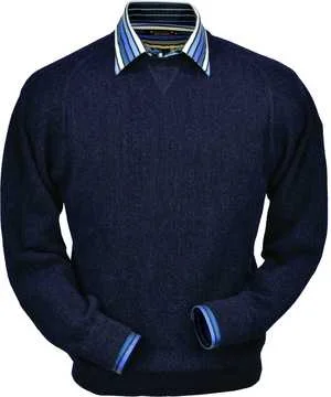 Peru Unlimited - Baby Alpaca Sweatshirt in Navy Heather Sophisticated Men's 