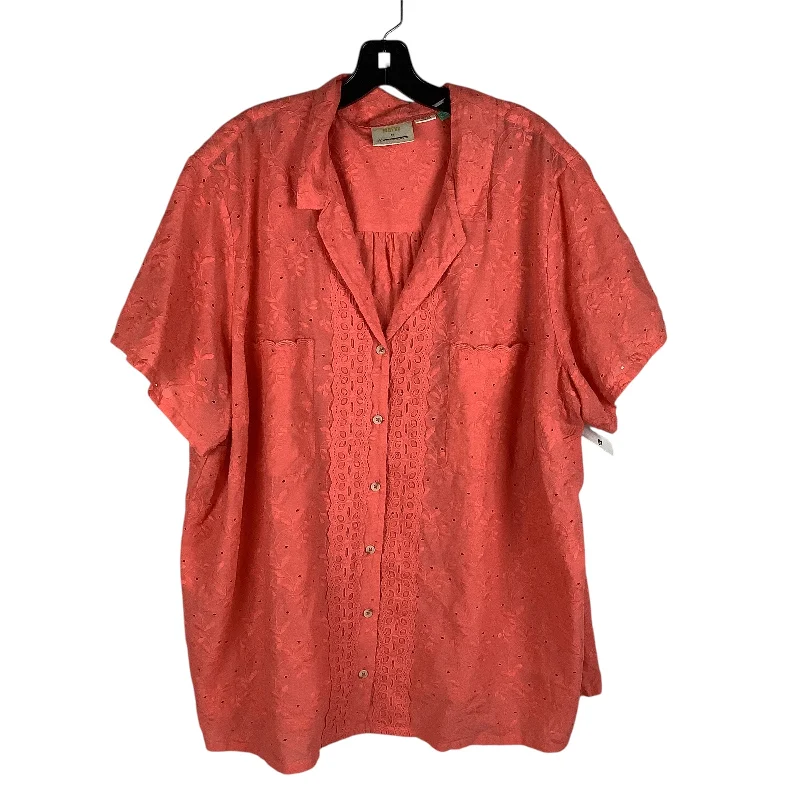 Top Short Sleeve By Maeve In Orange, Size: 3x (24W) Artistic Men's Avant