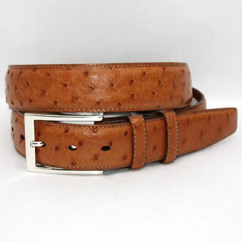 Torino Leather Saddle Ostrich Belt Cool Men's Distressed