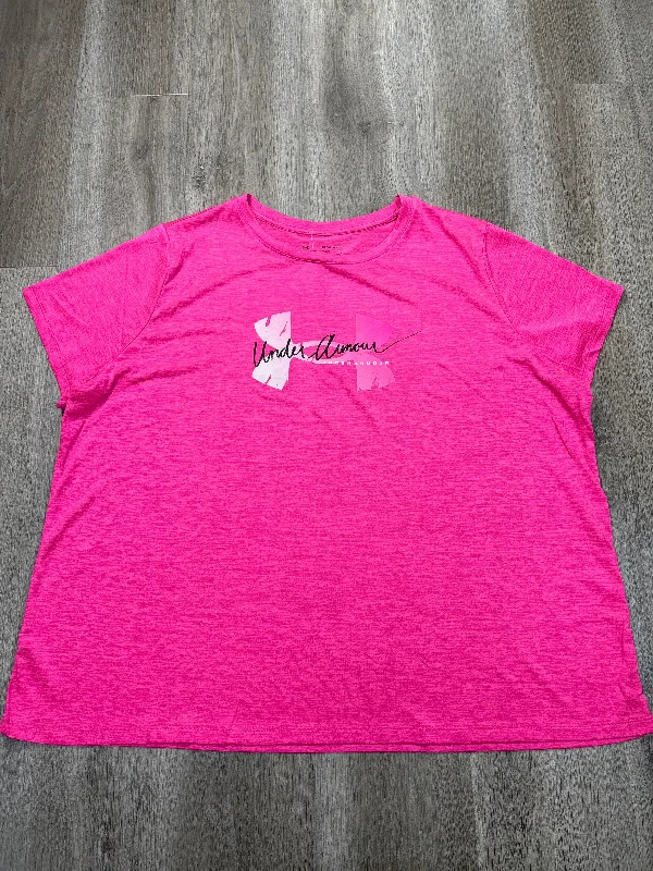 Athletic Top Short Sleeve By Under Armour In Pink, Size: 3x Unique Men's Patch