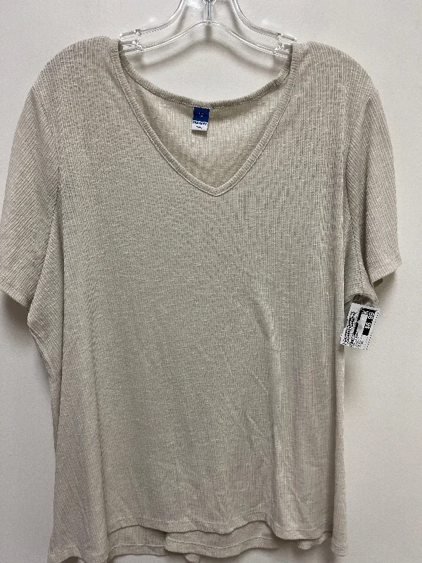 Top Short Sleeve Basic By Old Navy In Cream, Size: 2x Masculine Men's 