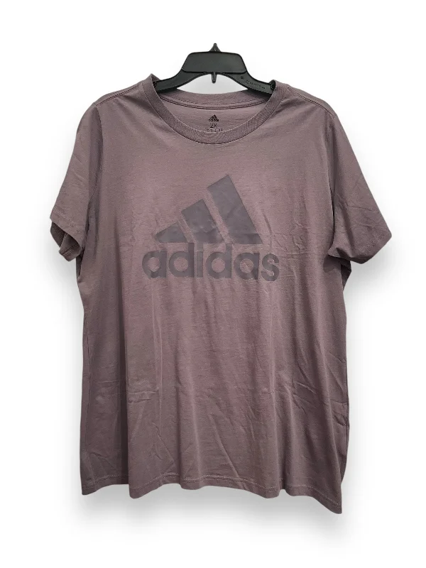 Athletic Top Short Sleeve By Adidas In Purple, Size: 2x Practical Men's Quick