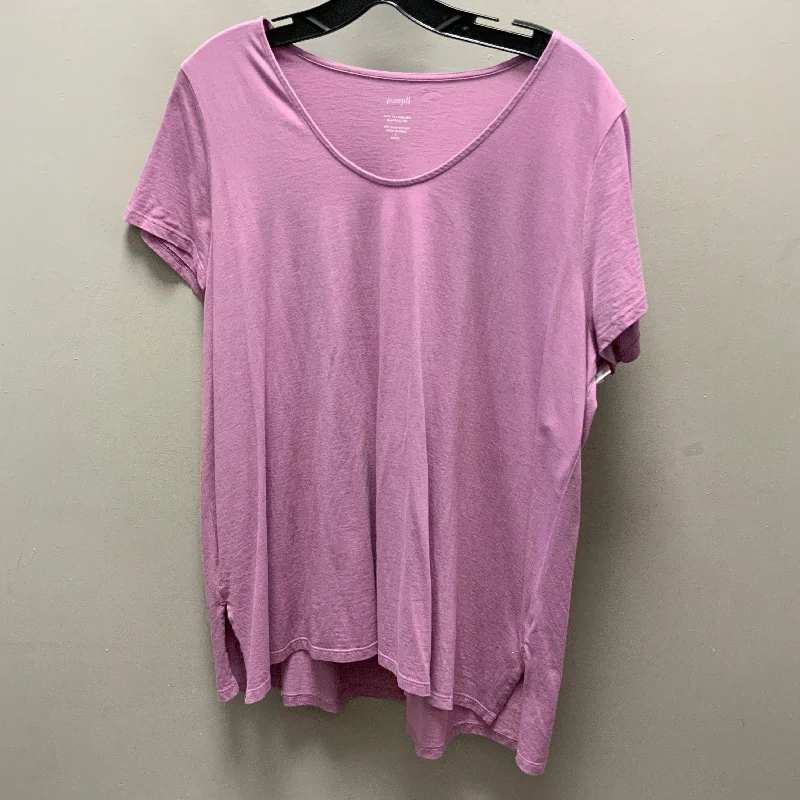 Top Short Sleeve By J. Jill In Purple, Size: Lp Adventure