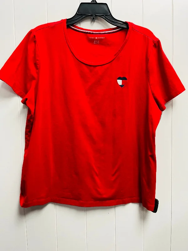 Top Short Sleeve Basic By Tommy Hilfiger In Red, Size: Xl Athletic Men's Compression