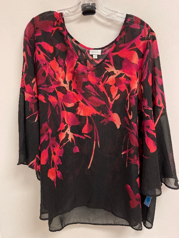 Top Short Sleeve By Avenue In Black & Red, Size: 3x Monochromatic All