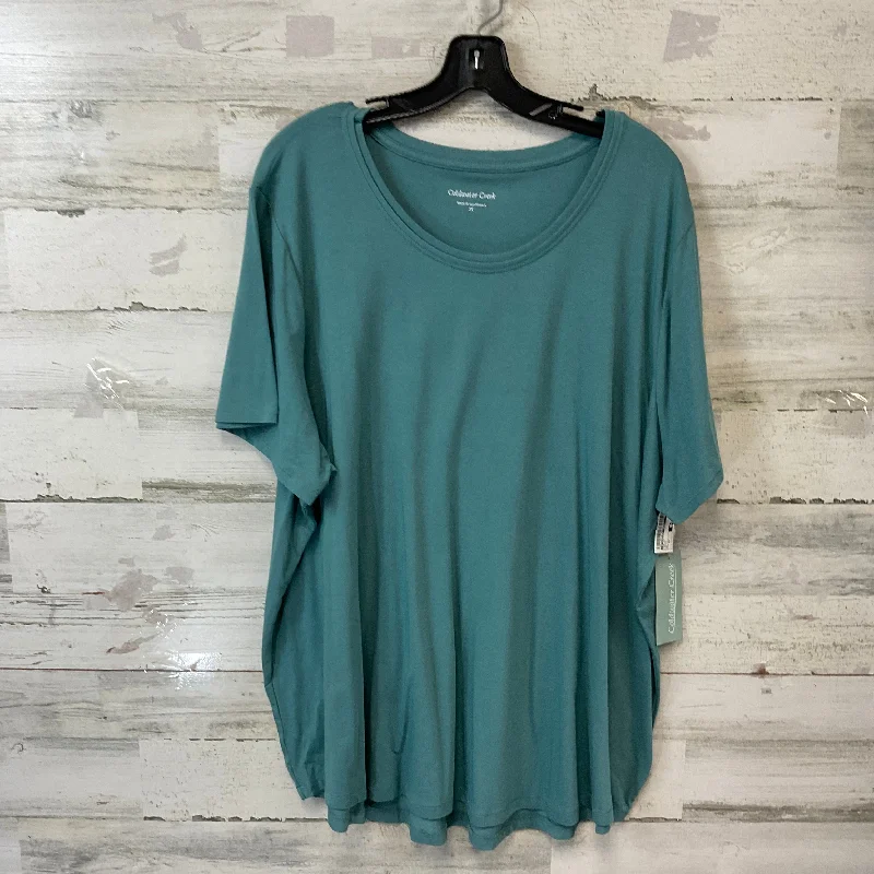 Top Short Sleeve By Coldwater Creek In Green, Size: 3x Gym