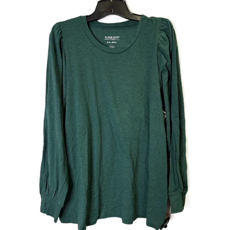 Top Long Sleeve By Torrid In Green, Size: 1x Sleek Men's Contemporary 