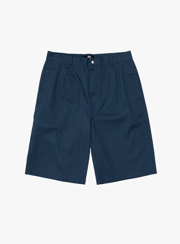 Workgear Shorts Twill Navy Polished Men's Silk