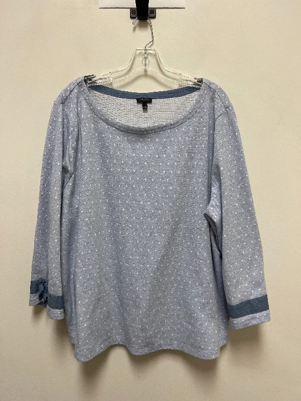 Top Long Sleeve By Talbots In Polkadot Pattern, Size: 3x Vacation