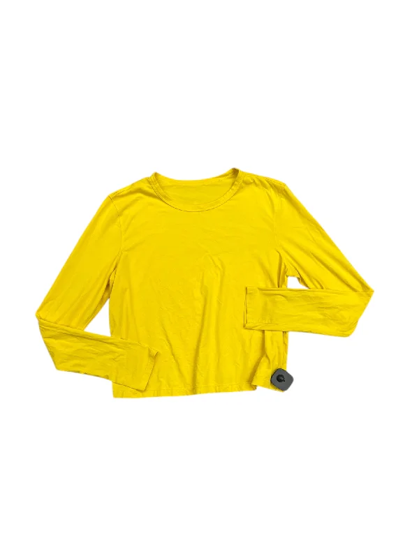 Athletic Top Long Sleeve Collar By Crz yoga In Yellow, Size: S Organic