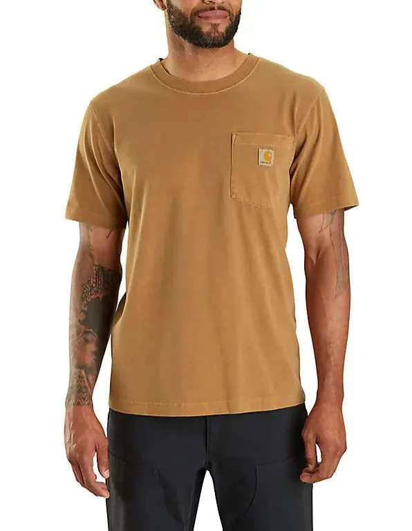 Relaxed Fit Lightweight Short-Sleeve Garment Dyed Pocket T-Shirt Confident Men's Power