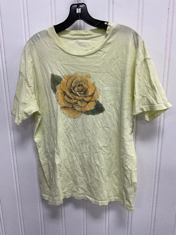 Top Short Sleeve Basic By American Eagle In Yellow, Size: Xs Bohemian Men's Free