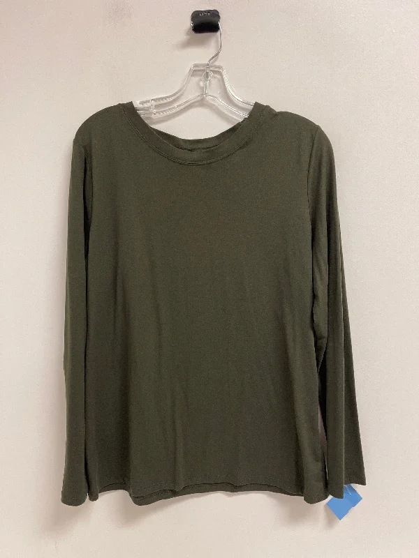 Top Long Sleeve By Zenana Outfitters In Green, Size: 1x Edgy Men's Punk