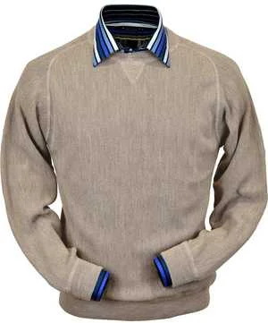 Peru Unlimited - Baby Alpaca Sweatshirt in Sand Heather Athletic Men's High