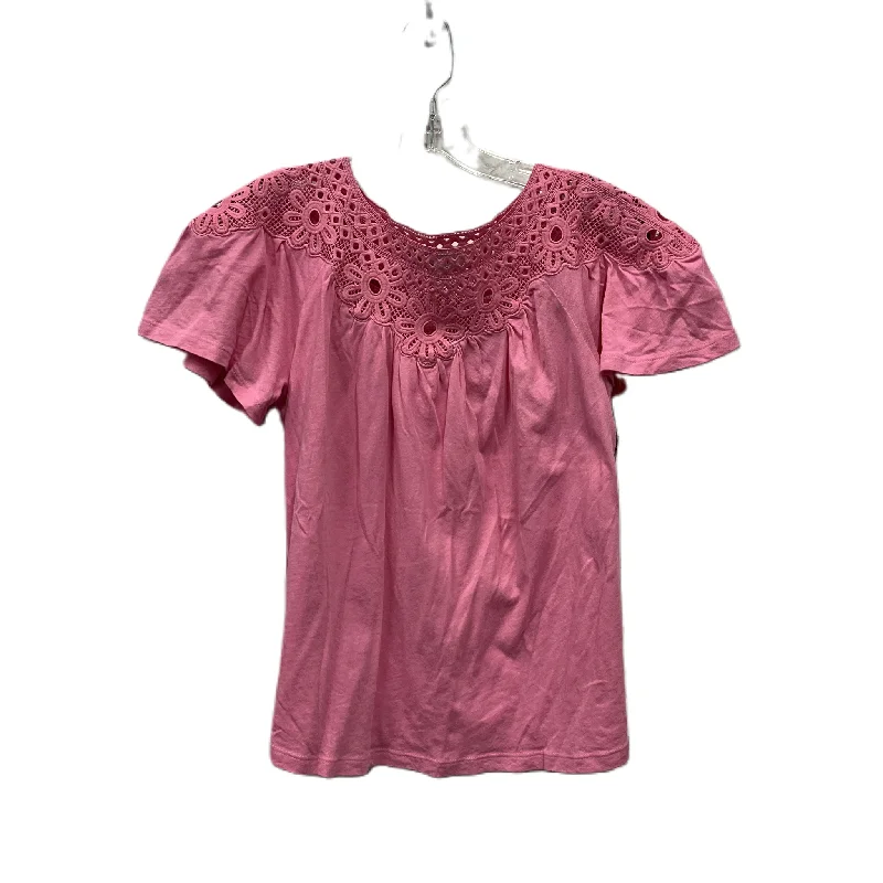 Top Short Sleeve By Loft In Pink, Size: S Monochromatic All