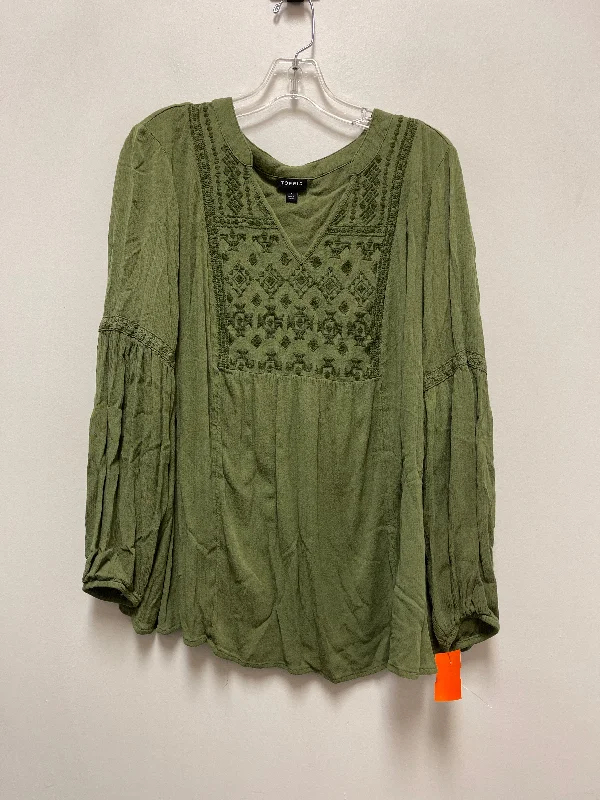 Top Long Sleeve By Torrid In Green, Size: 1x Trendy Men's Bucket