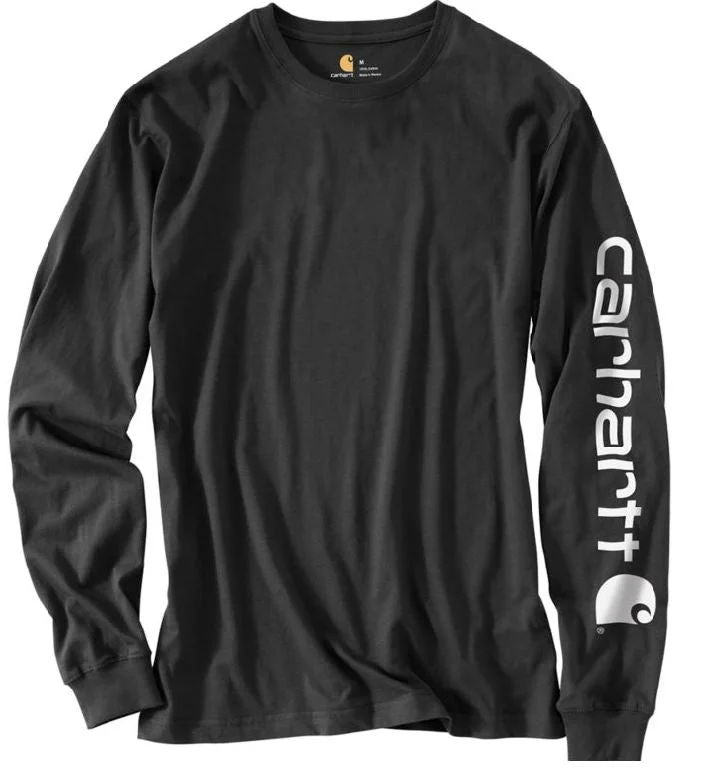 Men's Loose Fit Heavyweight Long-Sleeve Logo Sleeve Graphic T-Shirt Sleek Men's Contemporary 