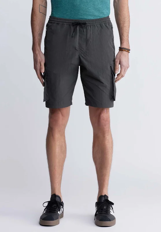 Hult Men’s Drawstring Cargo Shorts in Charcoal - BM24342 Sleek Men's Metallic