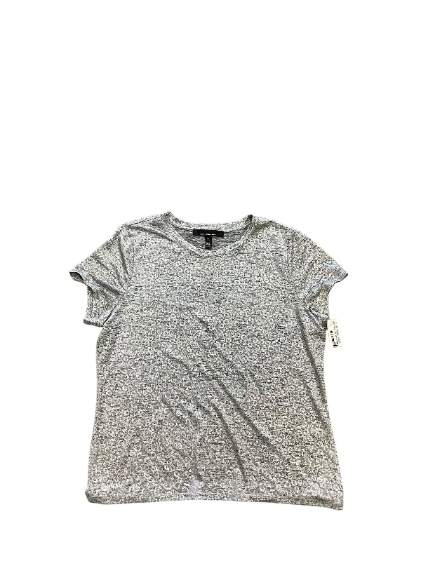 Top Short Sleeve Basic By White House Black Market In Silver, Size: Xl Trendy Men's Oversized