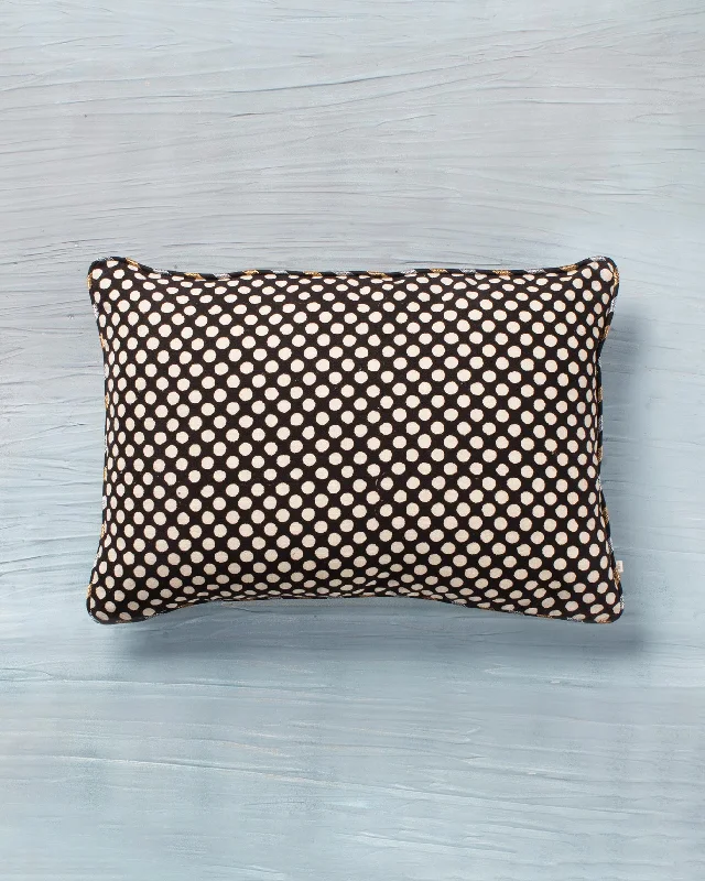 Polka Lumbar Pillow Cover - Black & White Sporty Men's Athleisure 