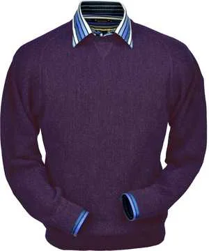 Peru Unlimited - Baby Alpaca Sweatshirt in Plum Heather Refined Men's Hand