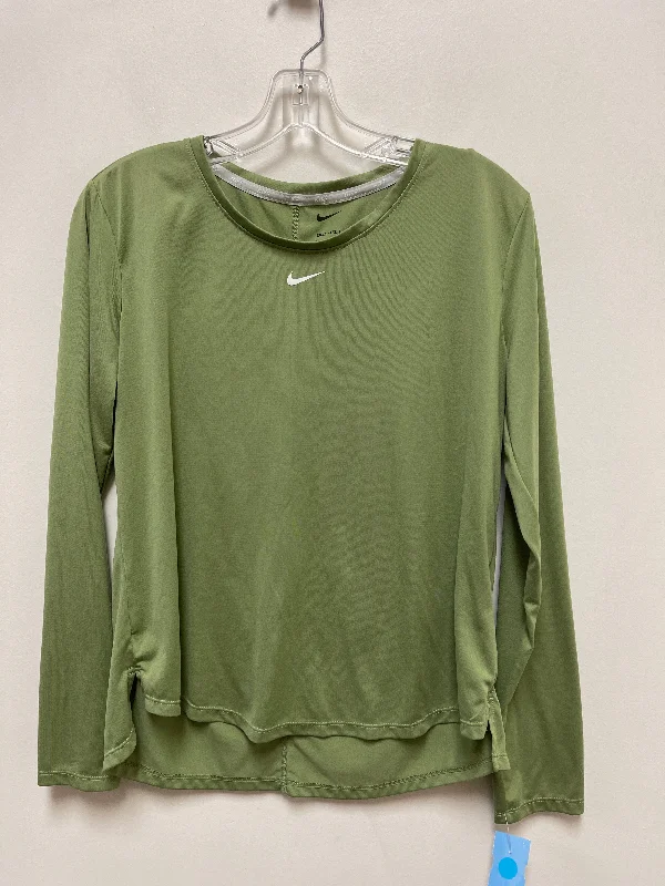 Athletic Top Long Sleeve Crewneck By Nike In Green, Size: M Masculine Men's 