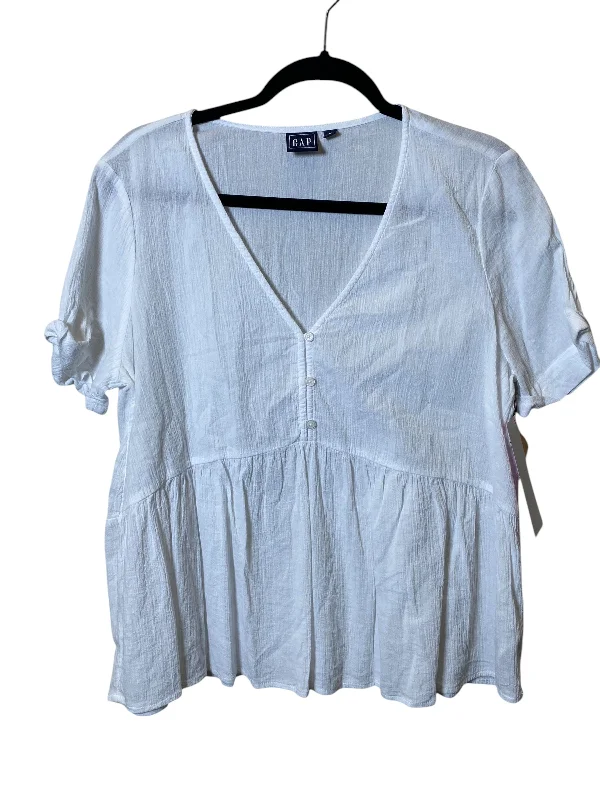 Top Short Sleeve By Gap In White, Size: M Street