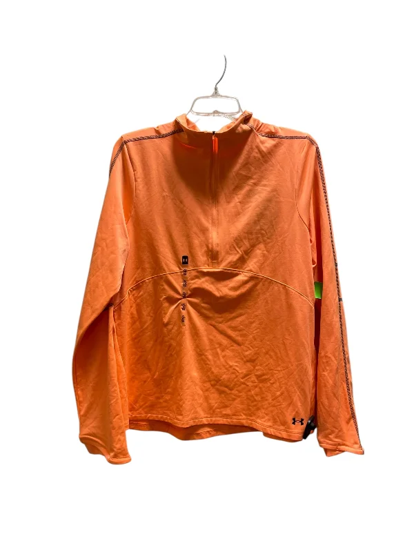 Athletic Top Long Sleeve Collar By Under Armour In Orange, Size: Xl Stylish Men's Tropical 