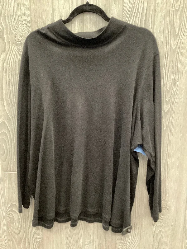 Top Long Sleeve Basic By Cj Banks In Black, Size: 3x Youthful Men's Pop