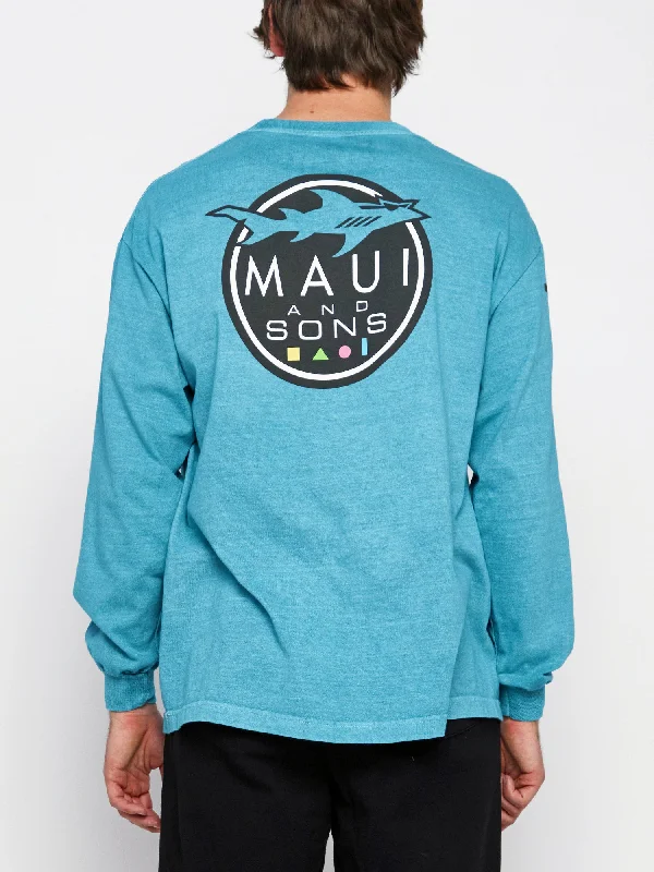 Shark Logo Long Sleeve Preppy Men's College