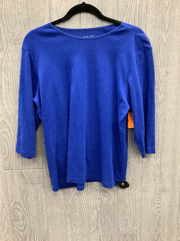 Top 3/4 Sleeve Basic By Christopher And Banks In Blue, Size: Xl Bold Men's Statement