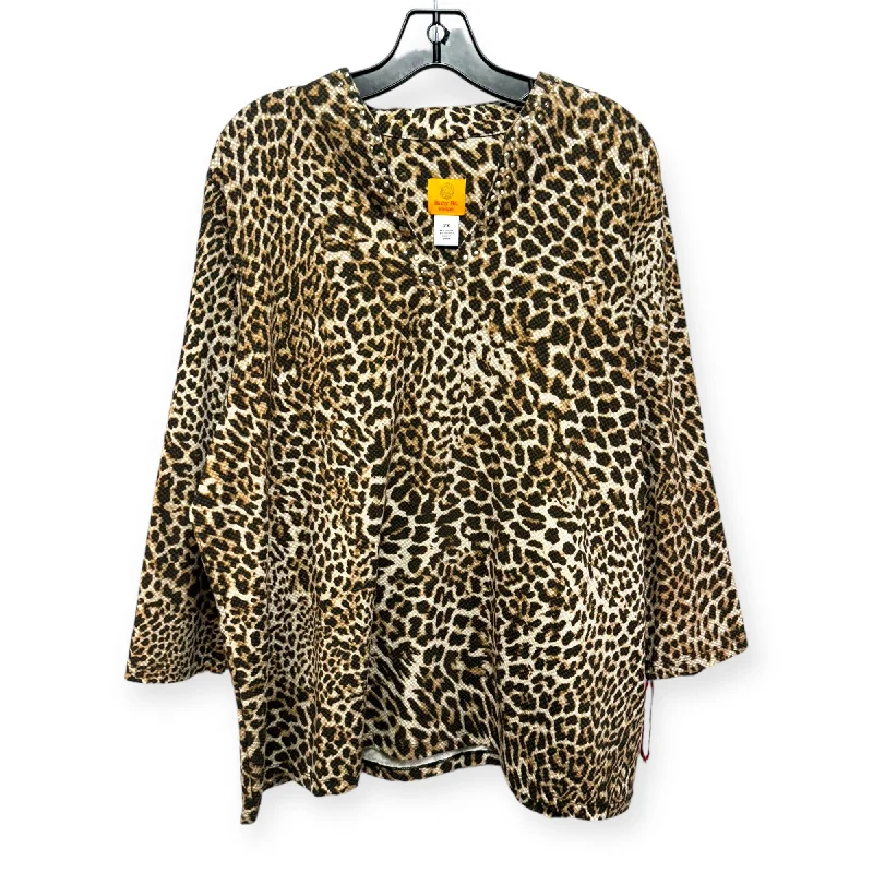 Top Long Sleeve By Ruby Rd In Animal Print, Size: 2x Refined Men's Classic 