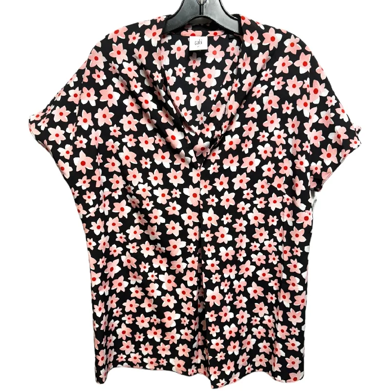 Top Short Sleeve By Cabi In Floral Print, Size: M Unique Men's Upcycled