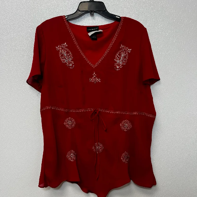 Top Short Sleeve By Lane Bryant O In Red, Size: 18 Refined Men's Hand