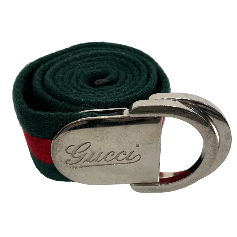 GUCCI/Belt/Stripe/GRN/SILVER BUCKLE Cozy Men's Winter