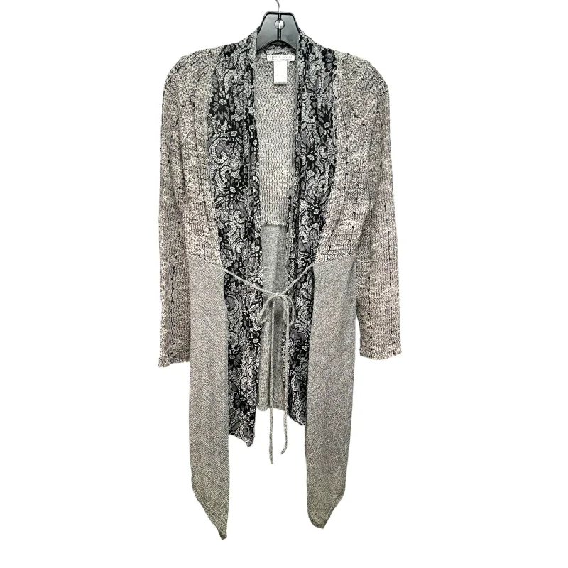 Sweater Cardigan By Alberto Makali In Black & Grey, Size: L Lumberjack