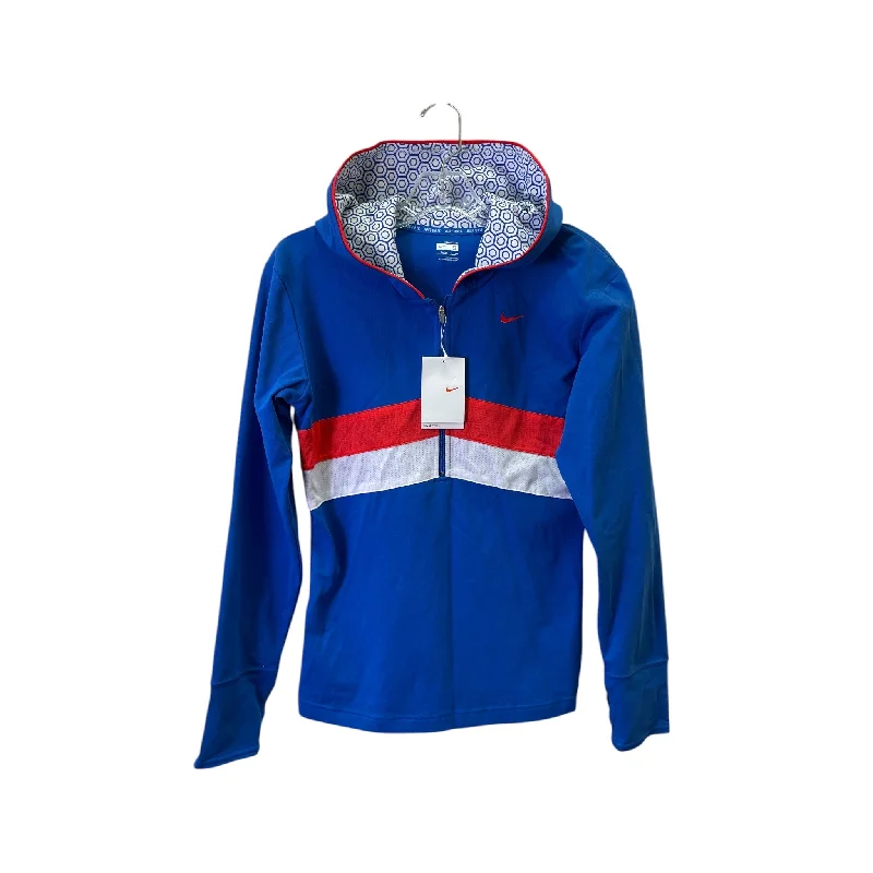 Athletic Top Ls Hoodie By Nike Apparel In Blue & Red, Size:S Elegant Men's Formal 