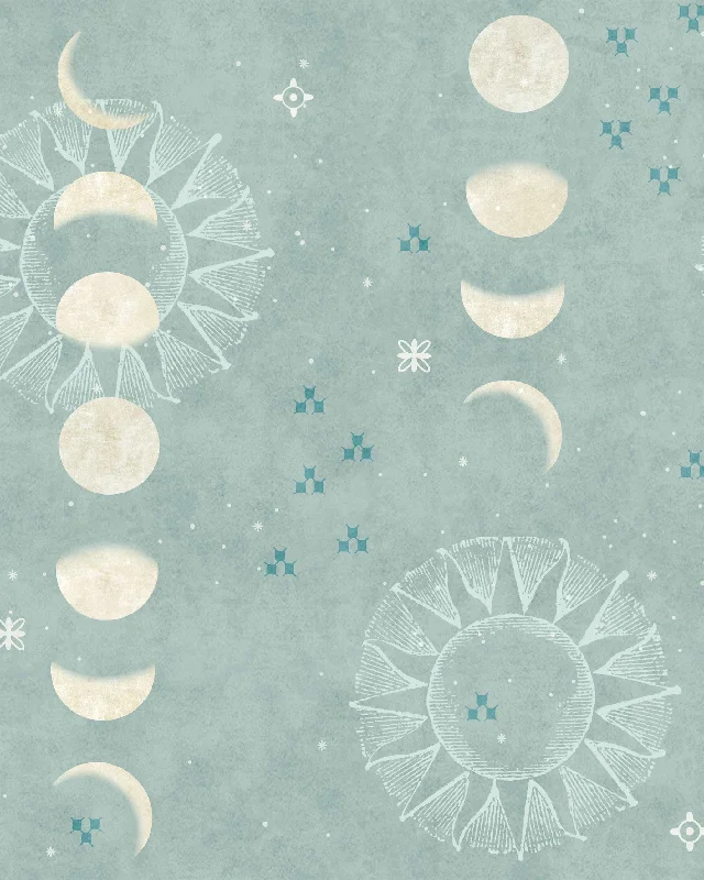 Petals In The Sky Wallpaper - Blue Practical Men's Multi