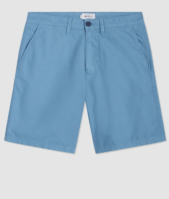 Beatnik Oxford Garment Dye Slim Short - Dusty Blue Modern Men's Tech