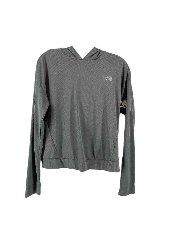 Athletic Top Long Sleeve Hoodie By The North Face In Grey, Size: M Athletic Men's Compression