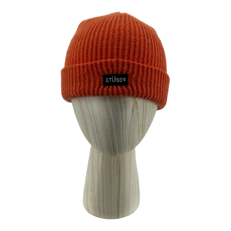 STUSSY/Beanie/Orange/Acrylic/ Athletic Men's Compression