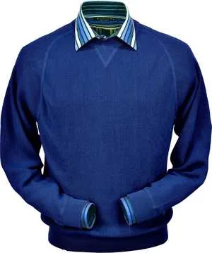 Peru Unlimited - Baby Alpaca Sweatshirt in Electric Blue Modern Men's 