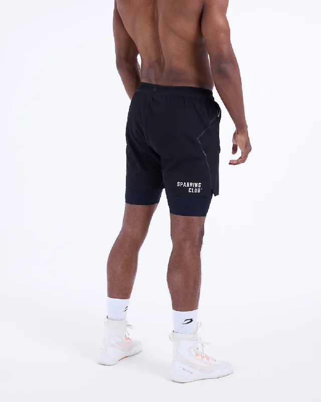 Sparring Club 2-in-1 Shorts - Black Laid