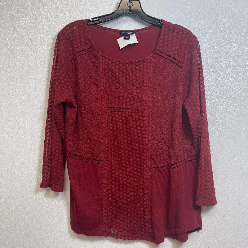 Top Long Sleeve By Lucky Brand In Burgundy, Size: L Relaxed Men's Beach