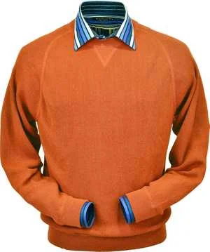 Peru Unlimited - Baby Alpaca Sweatshirt in Orange Dynamic Men's Glow