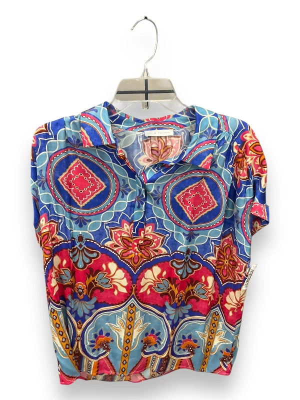 Top Short Sleeve By Elie Tahari In Multi-colored, Size: L Luxurious Men's High