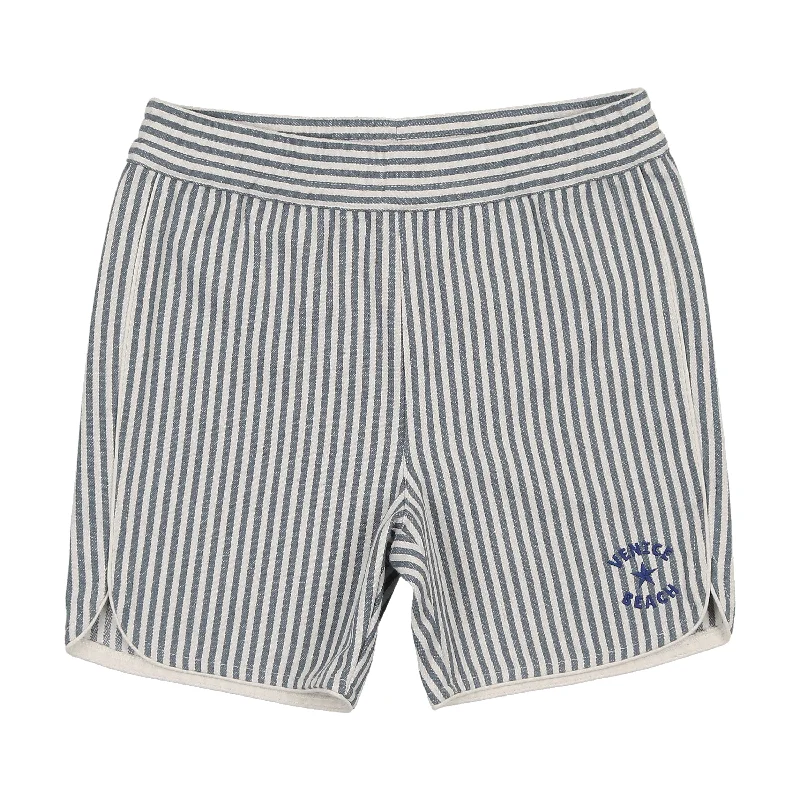 Coco Blanc Blue Striped Striped Biker Shorts Street