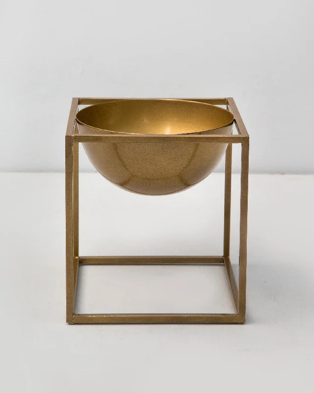 Brass Planter - Medium Monochromatic Office Style